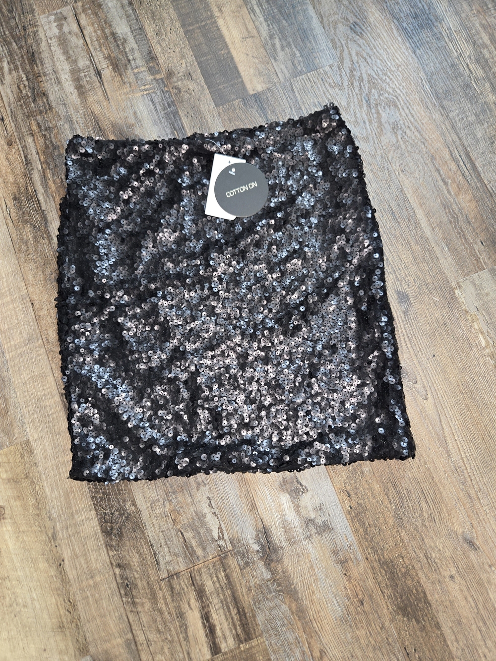 Cotton On Black Sequin Mini Pencil Skirt